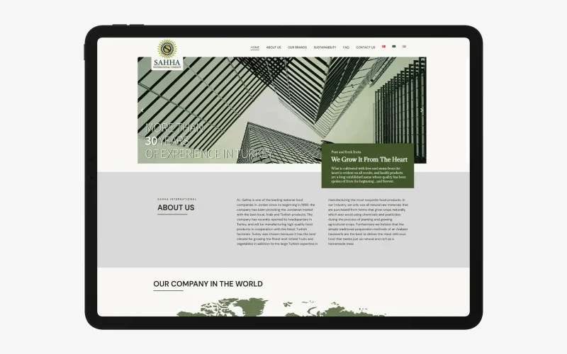 Sahha International Web Sitesi Tasarımı